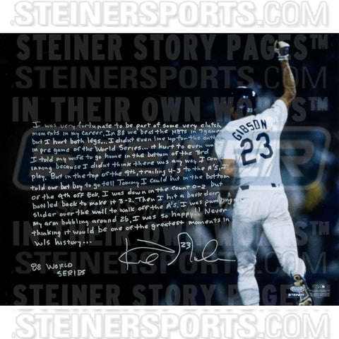 Kirk Gibson Signed Homerun 16x20 Story Photo