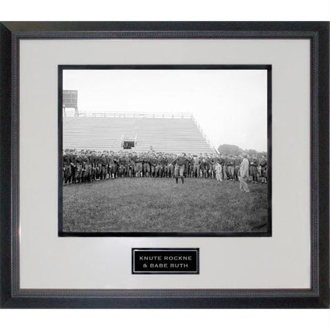 Knute Rockne and Babe Ruth at Notre Dame Practice Black Rope Framed 16x20 Photo