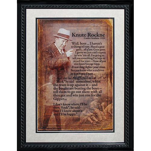 Knute Rockne Framed Speech Collage Photo