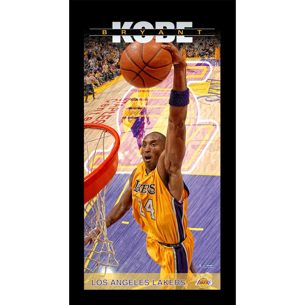 Kobe Bryant Los Angeles Lakers Player Profile Wall Art 9.5x19 Framed Photo