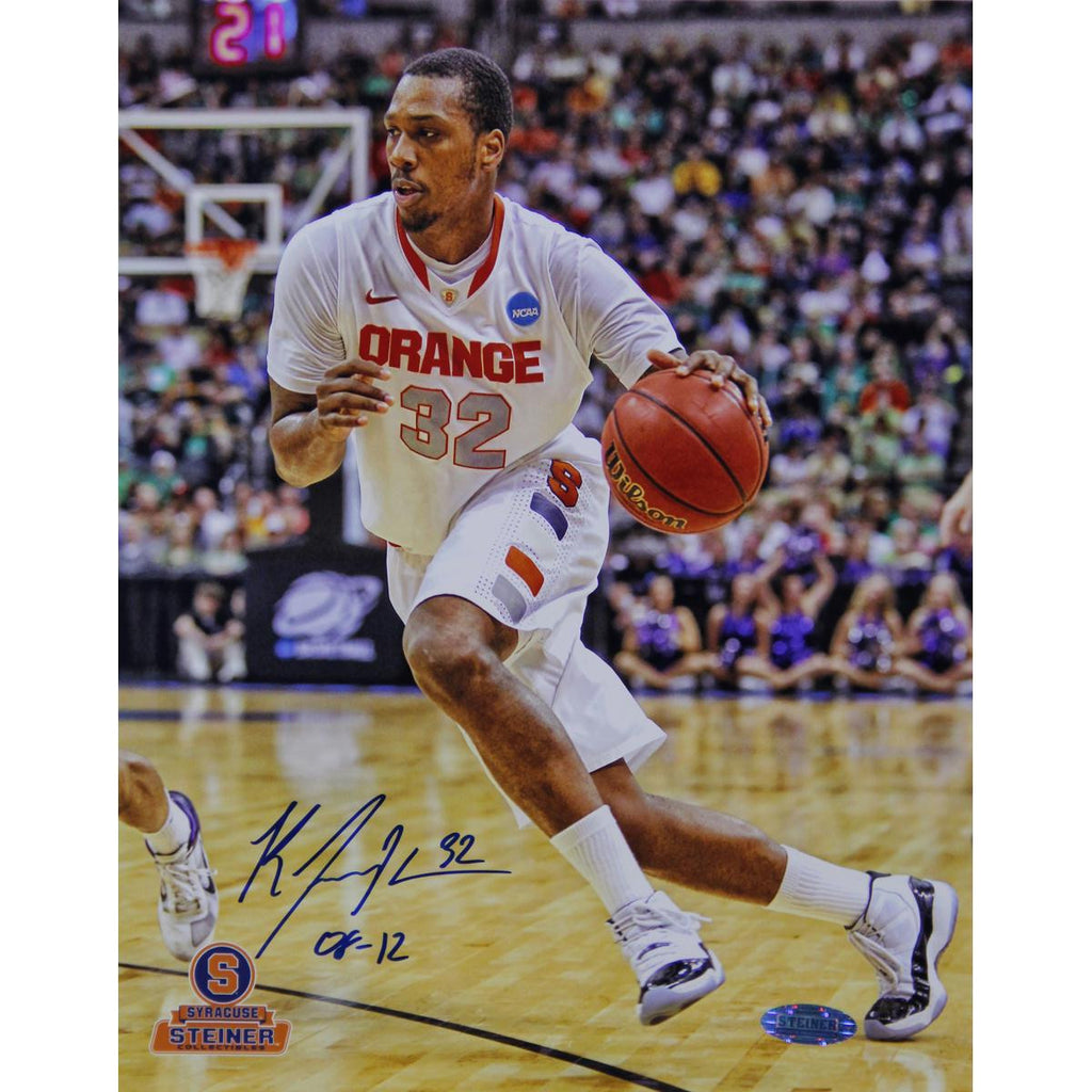 Kris Joseph Syracuse White Jersey Drive Vertical 8x10 Photo w 08-12 Insc.