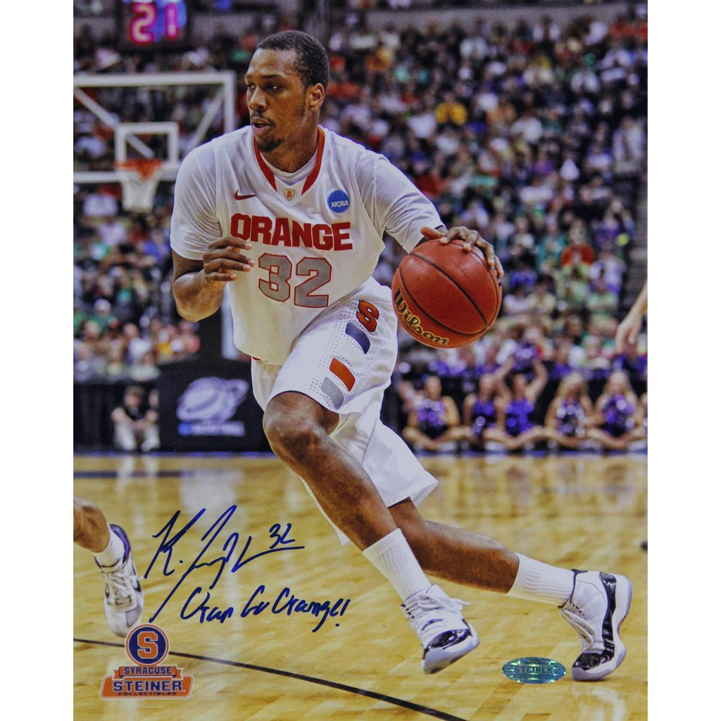 Kris Joseph Syracuse White Jersey Drive Vertical 8x10 Photo w Go Orange Insc.