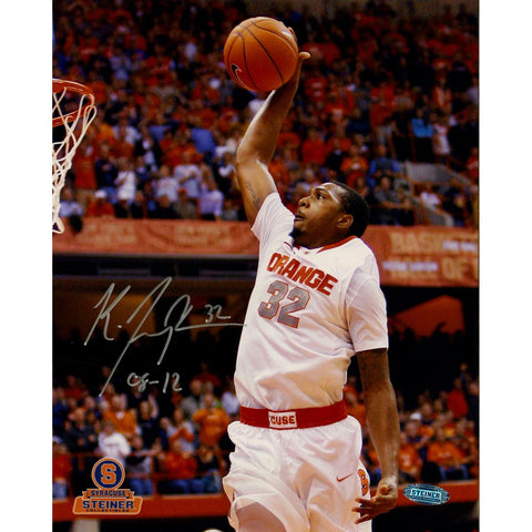 Kris Joseph Syracuse White Jersey Dunk Vertical 8x10 Photo w 08-12 Insc.