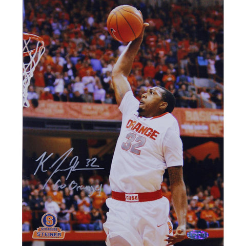 Kris Joseph Syracuse White Jersey Dunk Vertical 8x10 Photo w Go Orange Insc.