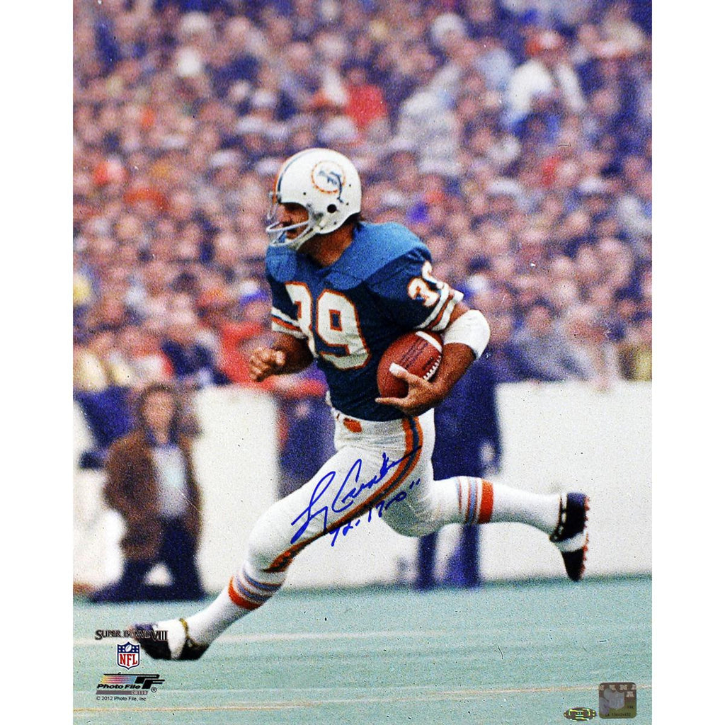 Larry Csonka Signed Dolphins 16x20 Photo w 72 17-0 insc