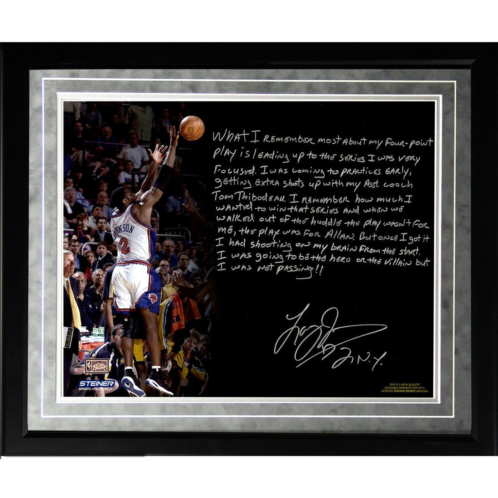 Larry Johnson Facsimile 4 Point Play Framed Metallic 16x20 Story Photo