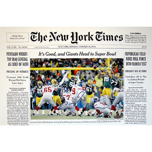 Lawrence Tynes New York Times Cover 1-21-08 11x17 Photo