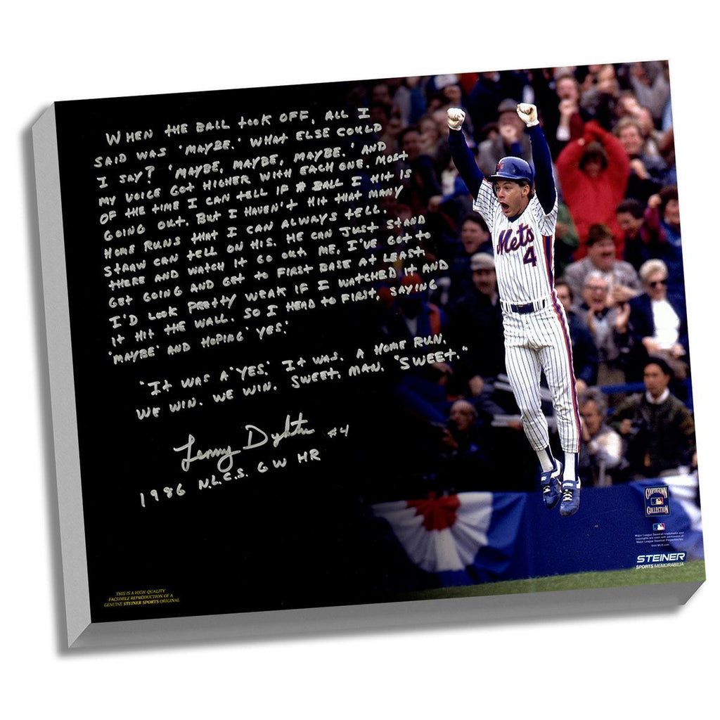 Lenny Dykstra Facsimile 86 NLCS Walk-Off HR Stretched 22x26 Story Canvas