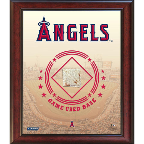 Los Angeles Angels Game Used Base 11x14 Stadium Collage