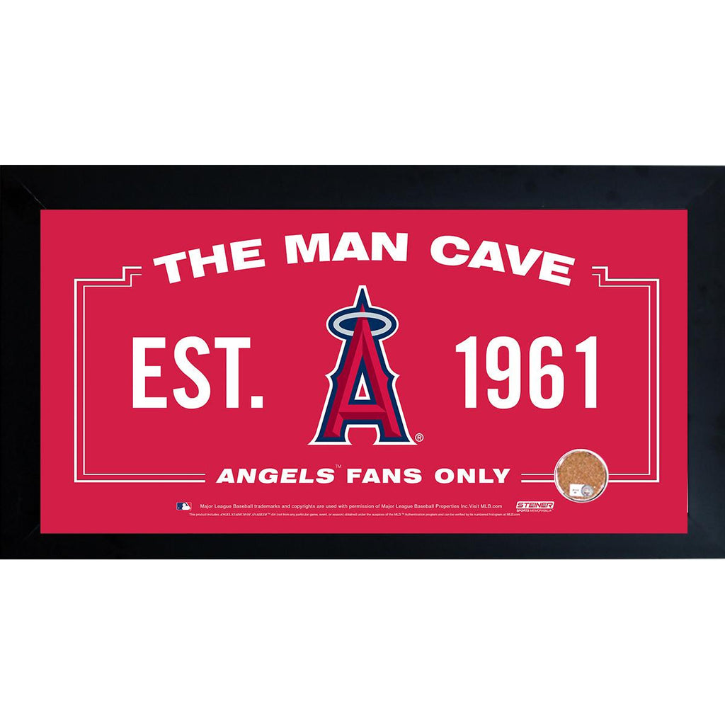 Los Angeles Angels Man Cave Framed 10x20 Sign w Authentic Game-Used Dirt (MLB Auth)