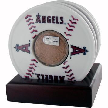 Los Angeles Angels of Anaheim Coasters w Game Used Dirt (Set of 4)