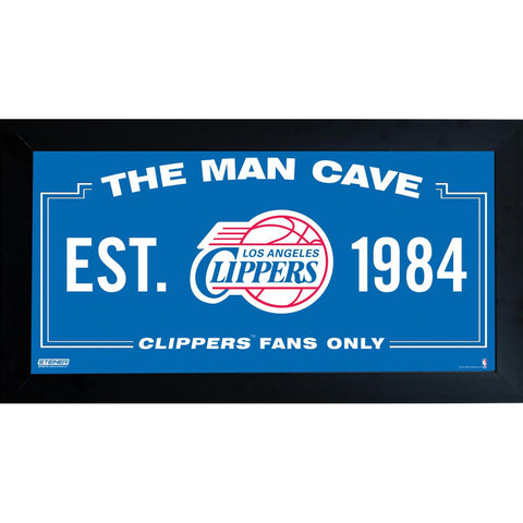 Los Angeles Clippers Man Cave Sign 10x20 Framed Photo