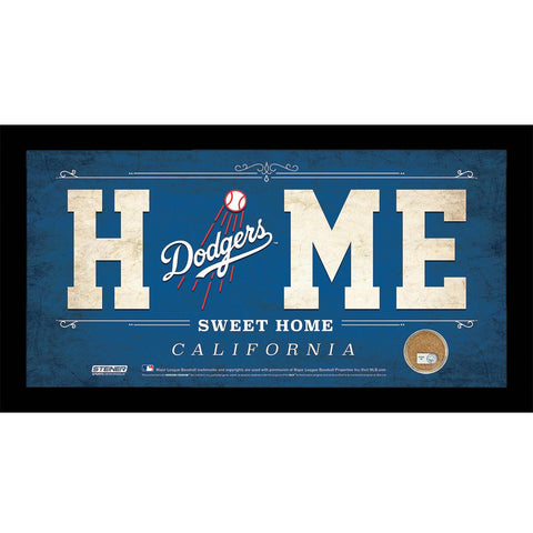 Los Angeles Dodgers 10x20 Home Sweet Home Sign with Game-Used Dirt from Dodger Stadium