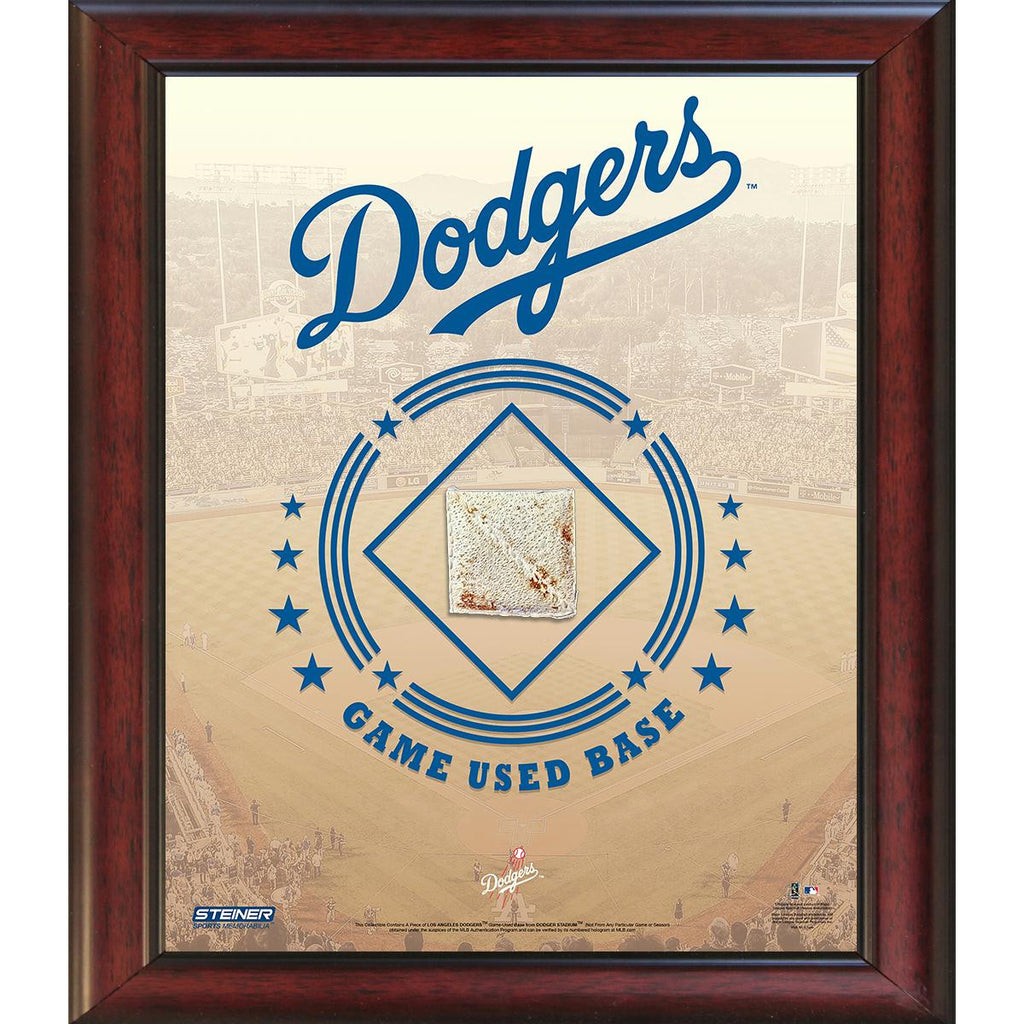 Los Angeles Dodgers Game Used Base 11x14 Stadium Collage