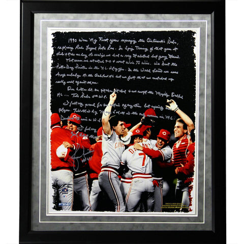 Lou Piniella Facsimile Reds World Series Framed Metallic 16x20 Story Photo