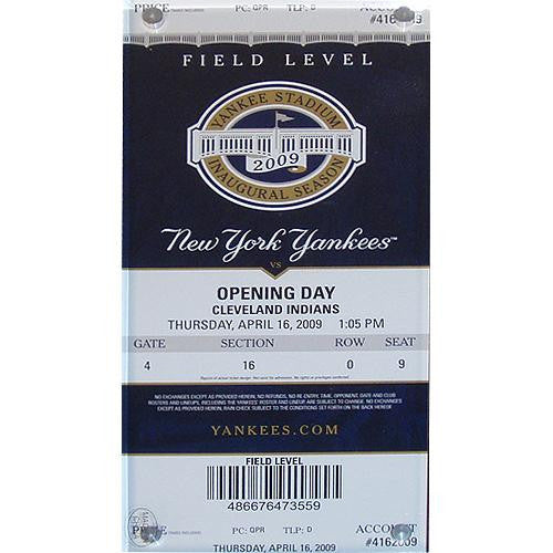 Magnetic Acrylic Ticket Paper Weight w 2009 Opening Day Commemorative Ticket (6.5 x 2.78 x 4mm)