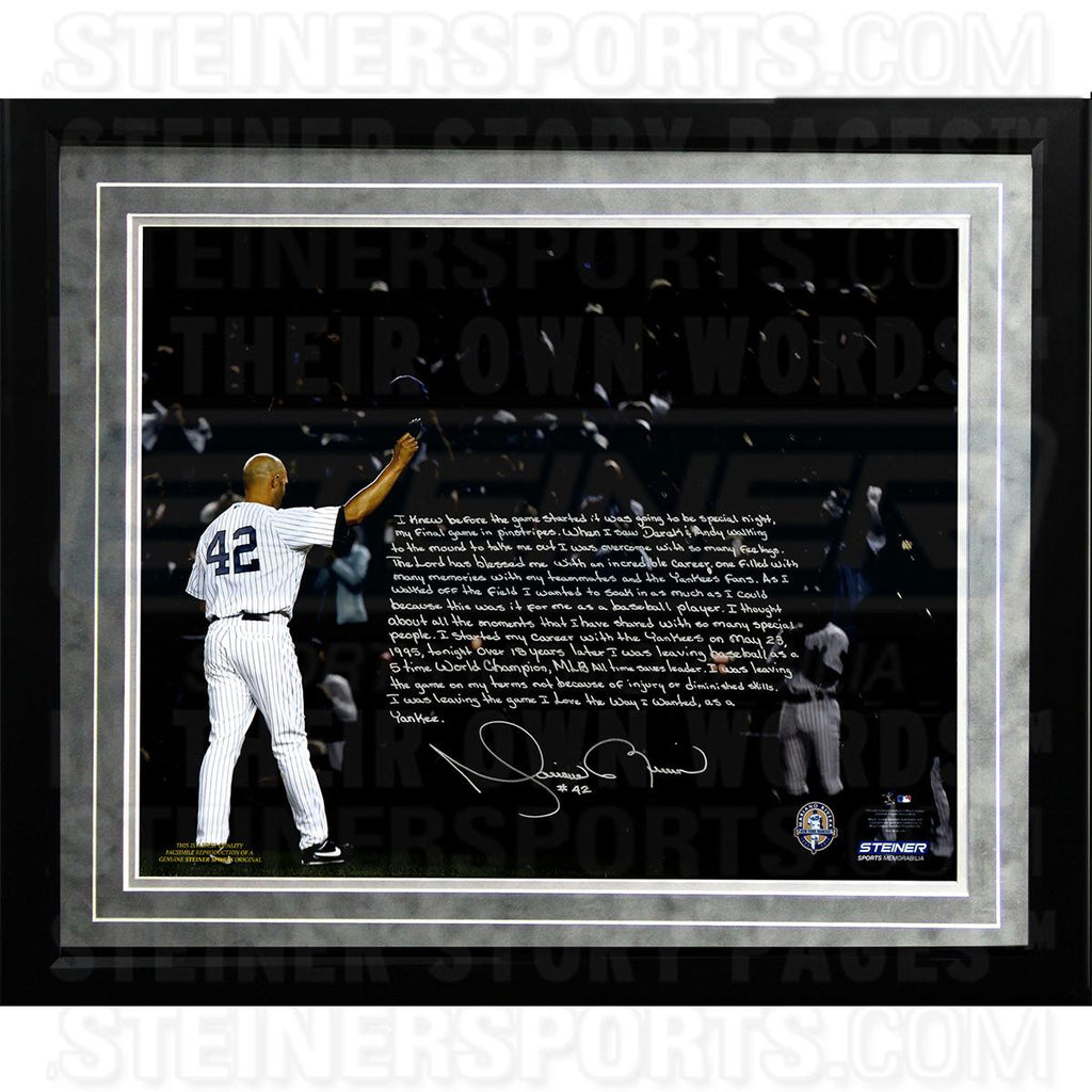 Mariano Rivera Facsimile Last Game in Pinstripes Framed Metallic 16x20 Story Photo