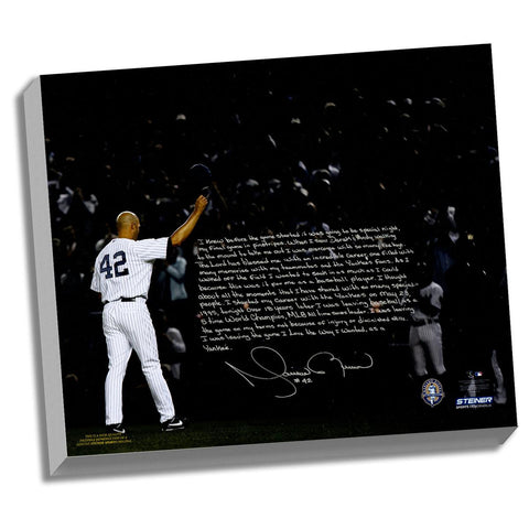 Mariano Rivera Facsimile Last Game in Pinstripes Story Stretched 16x20 Story Canvas