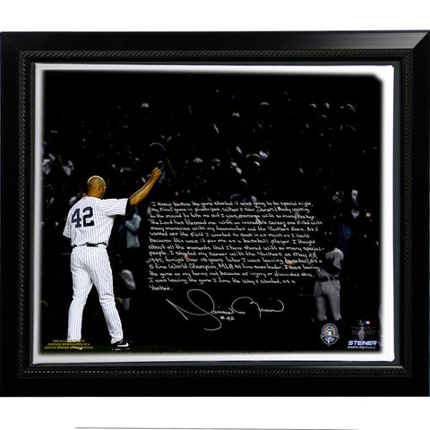 Mariano Rivera Facsimile Last Game in Pinstripes Story Stretched Framed 22x26 Story Canvas