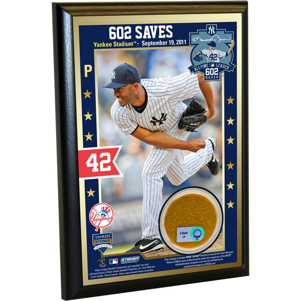 Mariano Rivera Record Breaking Save (602nd Career Save) 4x6 Dirt Plaque