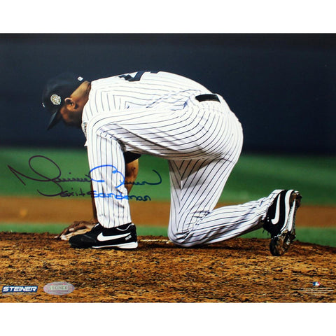 Mariano Rivera Scooping Dirt After Final Game At Yankee Stadium Signed 8x10 Photo wExit Sandman Insc