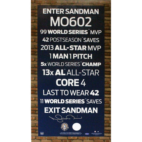 Mariano Rivera Signed 16x32 Mo Subway Sign w Dirt Circle