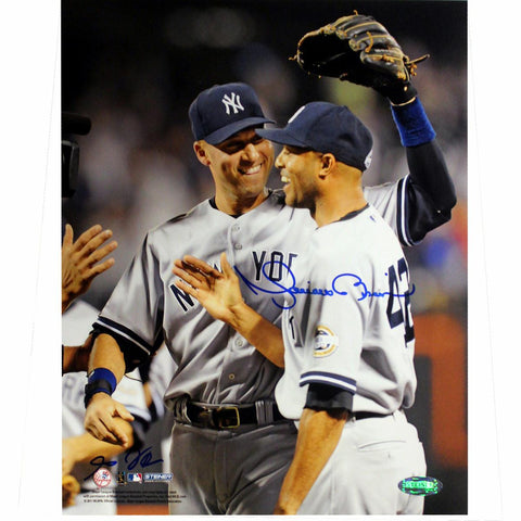 Mariano Rivera Signed with Derek Jeter Vertical 8x10 Photo (Signed By Anthony Causi)