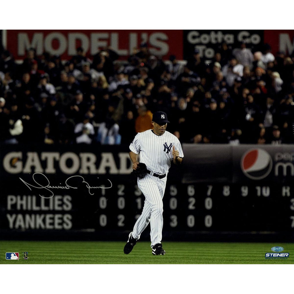 Mariano Rivera Signed Yankees Home Jersey Run Onto The Field Horizontal 16x20 Photo