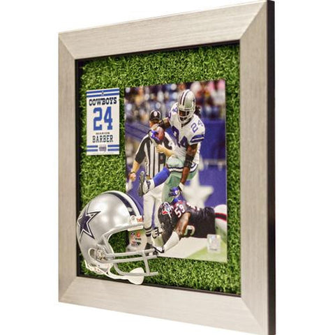 Marion Barber Dallas Cowboys Mini Helmet Framed Game Used Turf Matte 14x14 Photo Collage