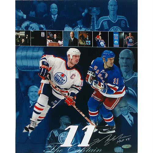 Mark Messier Oilers and Rangers Hall of Fame Collage 11x14 Photo w HOF Insc.