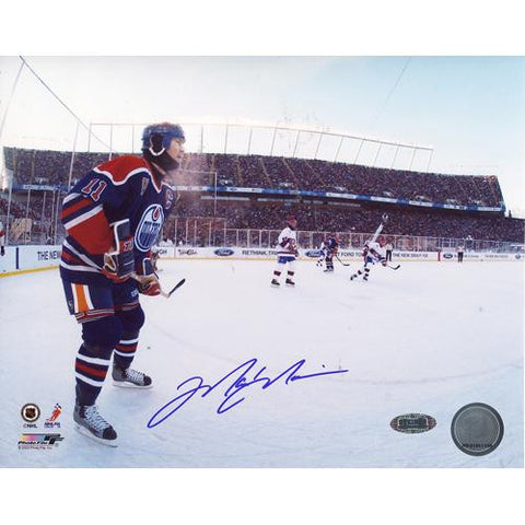 Mark Messier Oilers Jersey Outdoor Game vs. Canadians Horizontal 8x10 Photo