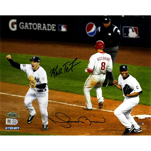 Mark Teixeira & Mariano Rivera Dual Signed 2009 World Series Final Out 8x10 Photo (MLB Auth)