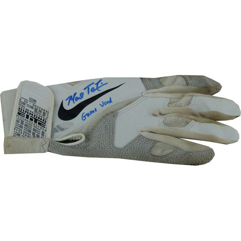 Mark Teixeira White Batting Gloves Signed with Game Used Insc. (Pair)