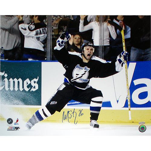 Martin St. Louis Celebrating Playoff GWG vs Islanders 16X20 Photo