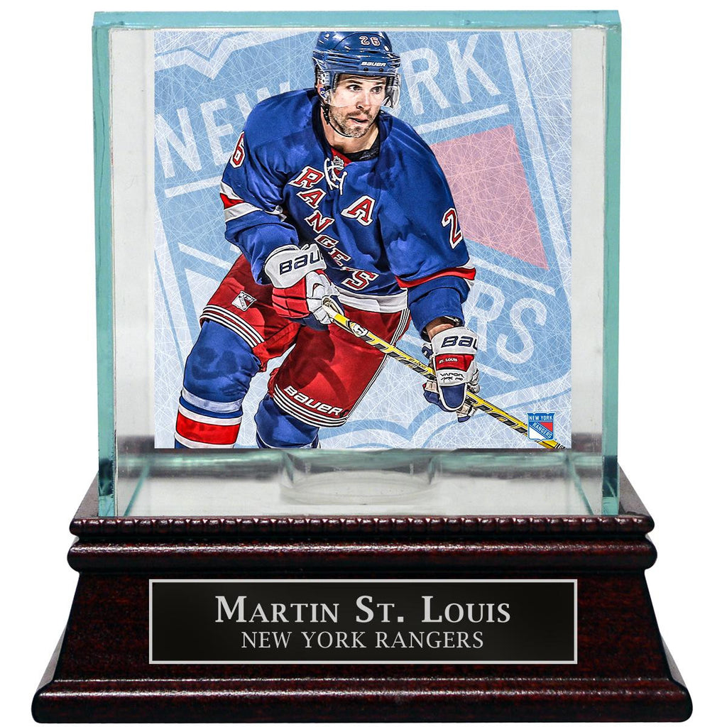 Martin St. Louis New York Rangers Puck Glass Display Case with Nameplate