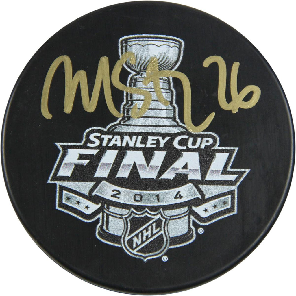 Martin St. Louis Signed 2014 Stanley Cup Logo Puck (Signed in Gold)