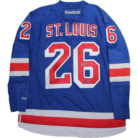 Martin St. Louis Signed New York Rangers Blue Premier Jersey w Alternate Captain A