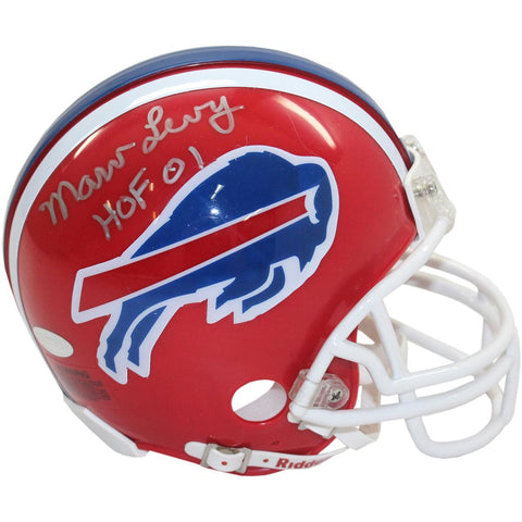 Marv Levy Signed Buffalo Bills Mini Helmet w HOF 01 Insc