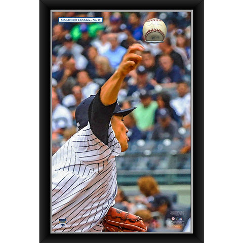 Masahiro Tanaka 20x32 Baseball Holder Display w Game-Used Baseball (baseball is removable)