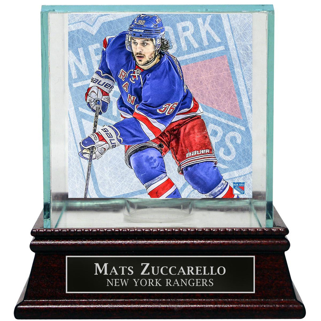 Mats Zuccarello New York Rangers Puck Glass Display Case with Nameplate