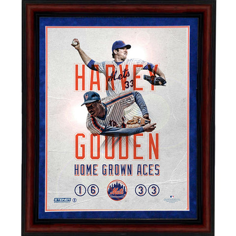 Matt Harvey and Doc Gooden Home Grown Aces Framed Collage (Jose Lopez Design) - 18x22 7598