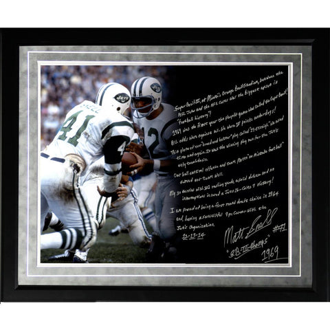 Matt Snell Facsimile Super Bowl III Framed Metallic 16x20 Story Photo