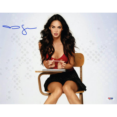 Megan Fox Signed Sitting in Desk 11x14 Photo (PSADNA)