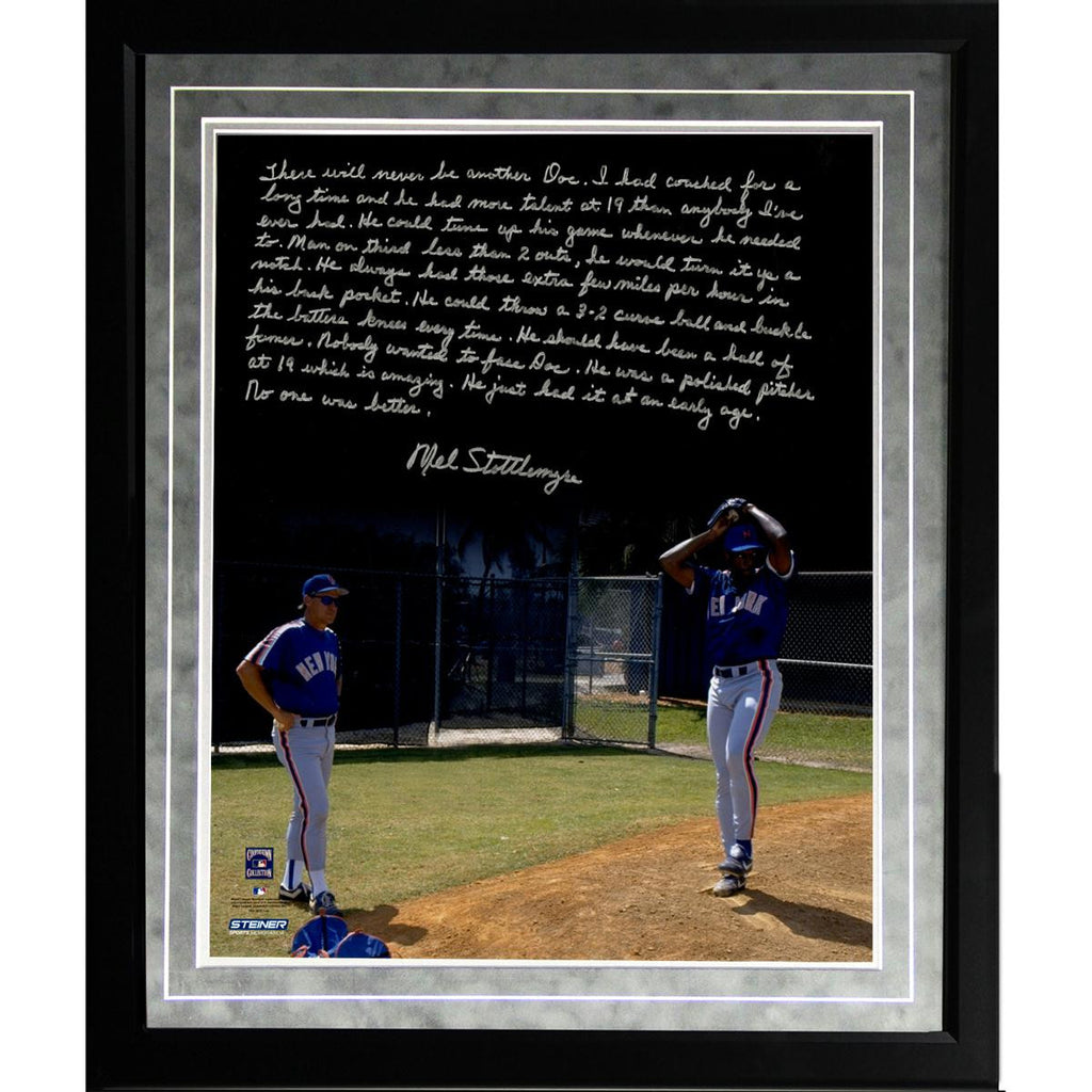 Mel Stottlemyre Facsimile Coaching Doc Framed Metallic 16x20 Story Photo