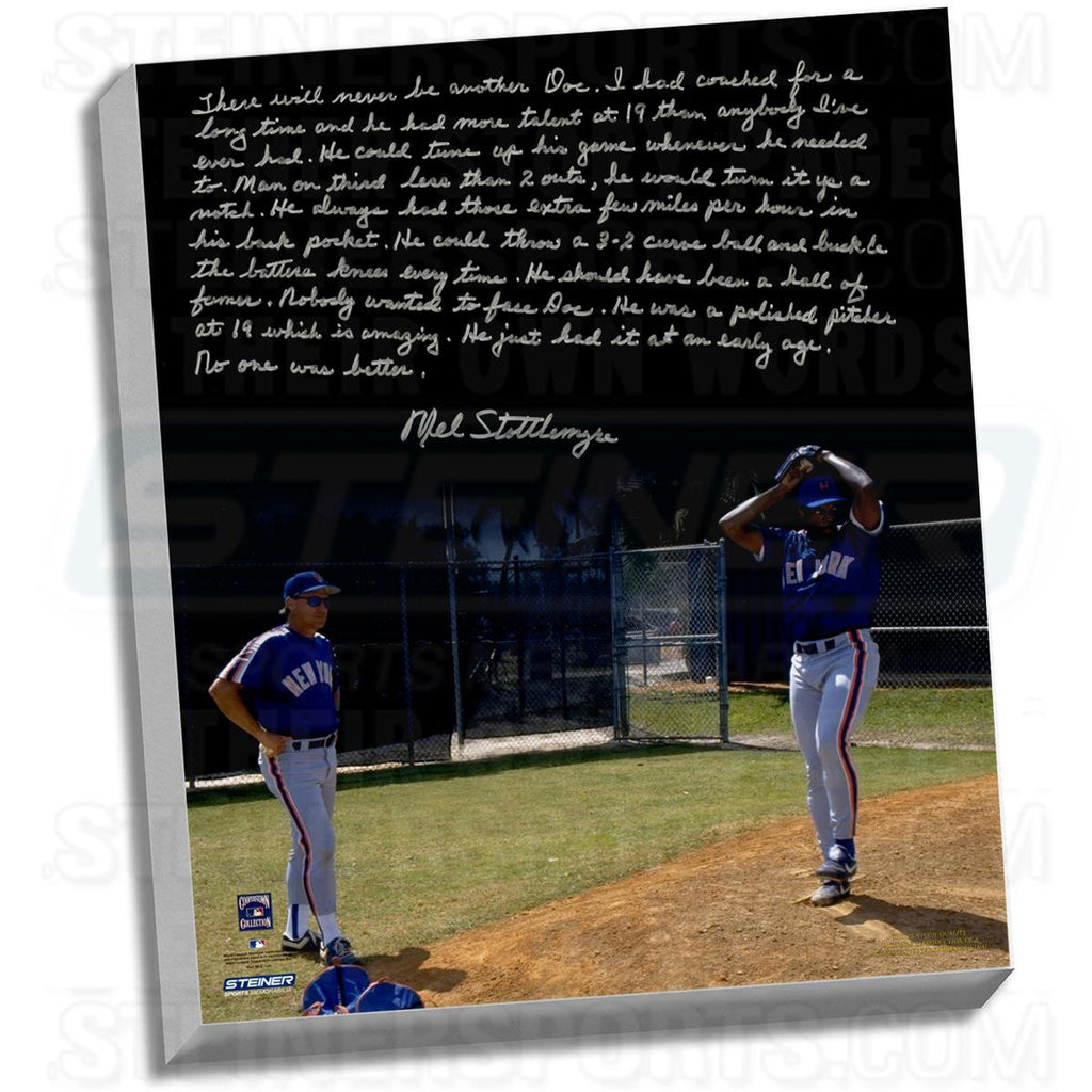 Mel Stottlemyre Facsimile Coaching Doc Story Stretched 16x20 Story Canvas