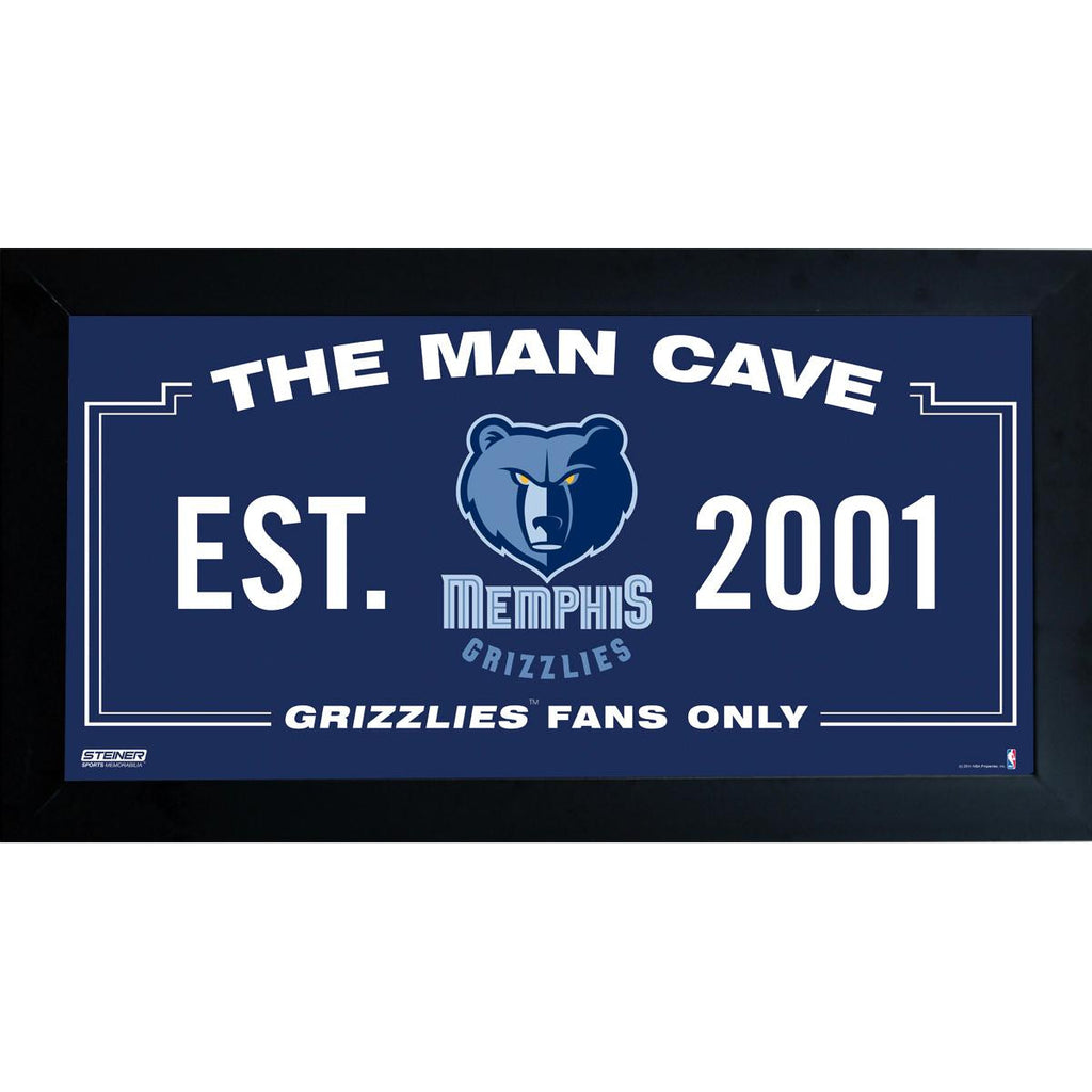 Memphis Grizzlies Man Cave Sign 10x20 Framed Photo