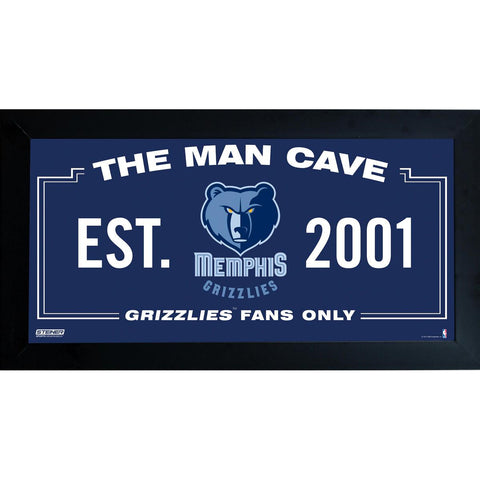 Memphis Grizzlies Man Cave Sign 10x20 Framed Photo