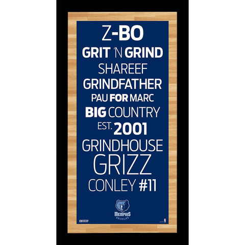 Memphis Grizzlies Subway Sign Wall Art 9.5x19 Photo