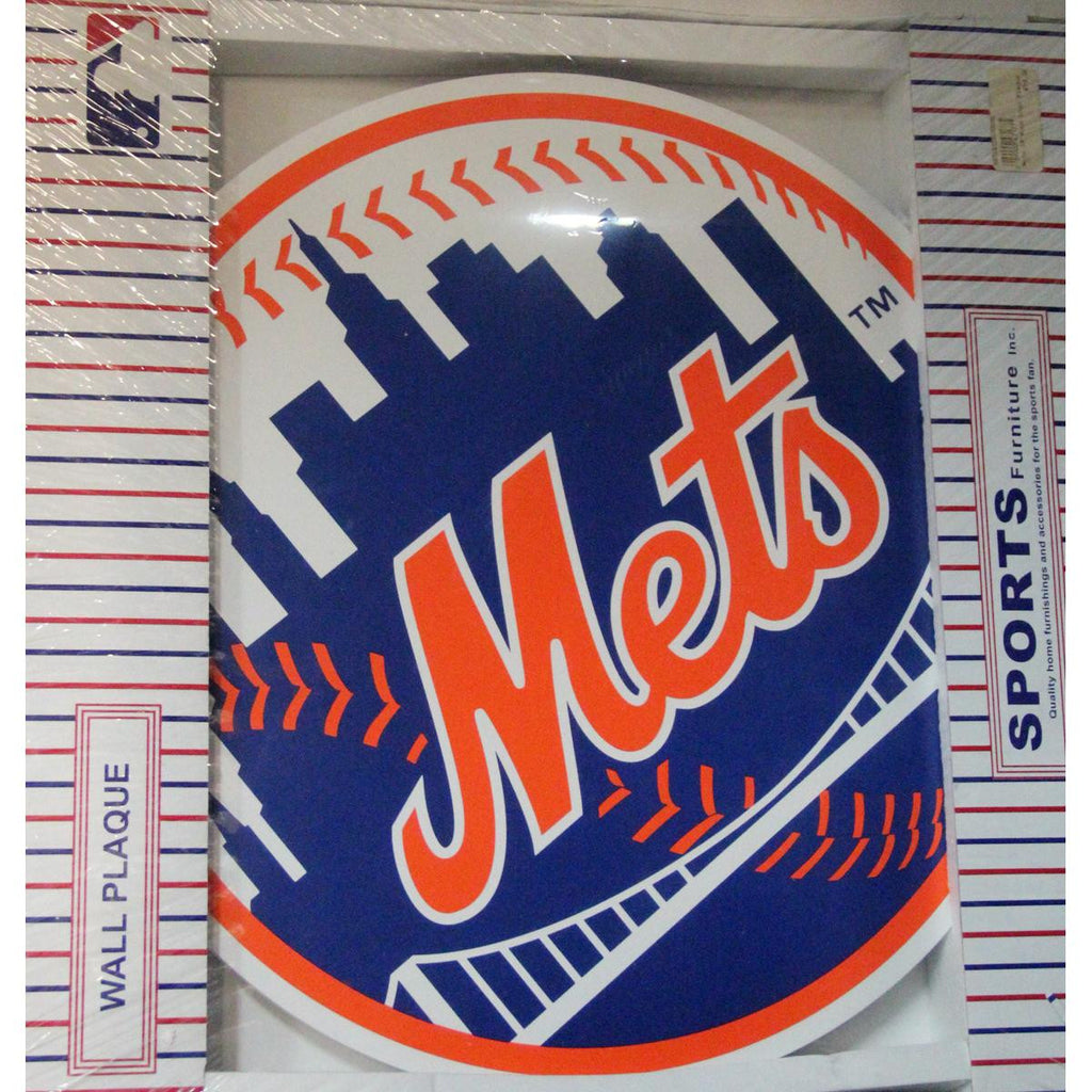 Mets 18 Wood Logo Plaque