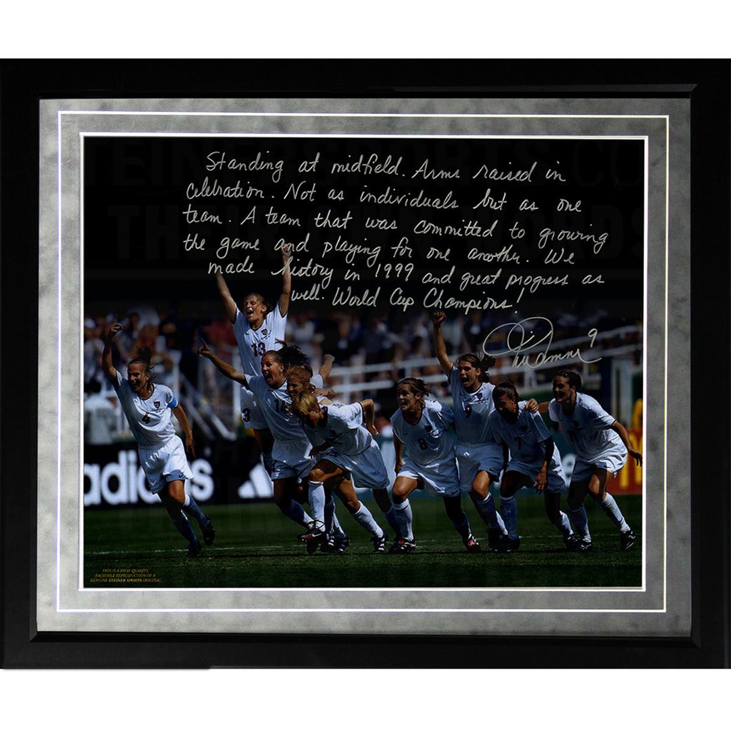 Mia Hamm Facsimile Winning World Cup Framed Metallic 16x20 Story Photo